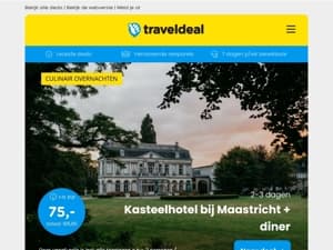 Nieuw! 📣 2 dgn Kasteelhotel Maastricht + diner v.a. 75 | LUXE 4*-Zonvakantie Malta v.a. 220 pp!
