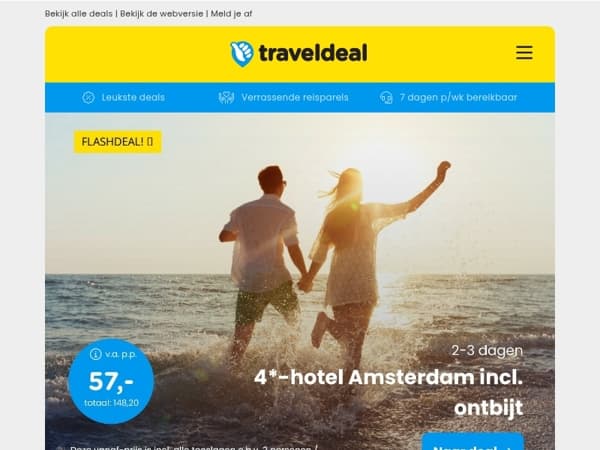 4*-Hotel Amsterdam - 30 min van Bloemendaal aan zee 🏖️ + ontbijt v.a. 57 | 5*-Haarhuis Arnhen + Rooftop & Wellness 74,50 p.p.! 🤯