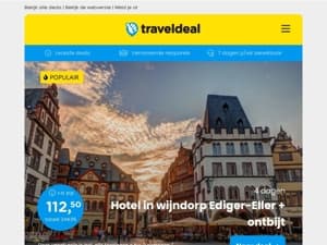 🚀 Nieuwe week = nieuwe top deals! 👉 4 dgn Moezel + ontbijt & EXTRA'S v.a. 112,50 p.p. | Haarlem + ontbijt v.a. 42,50 p.p. & MEER!