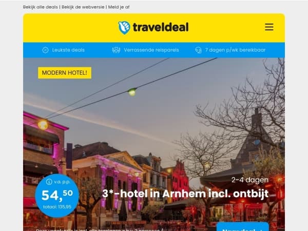 WINTERSTUNT! ❄️ Verblijf in Arnhem incl. ontbijt v.a. 54,50 | Stedentrip Athene + designhotel v.a. 249 p.p.!