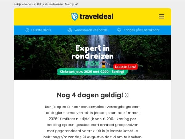 ⏰ Nog 4 dagen geldig: kickstart jouw 2026 met Fox Rondreizen!