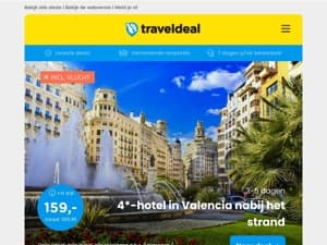 4*-hotel in Valencia nabij het strand v.a. €159 per persoon | Fly & drive Andalusië + Costa de la Luz v.a. €499 per persoon & meer