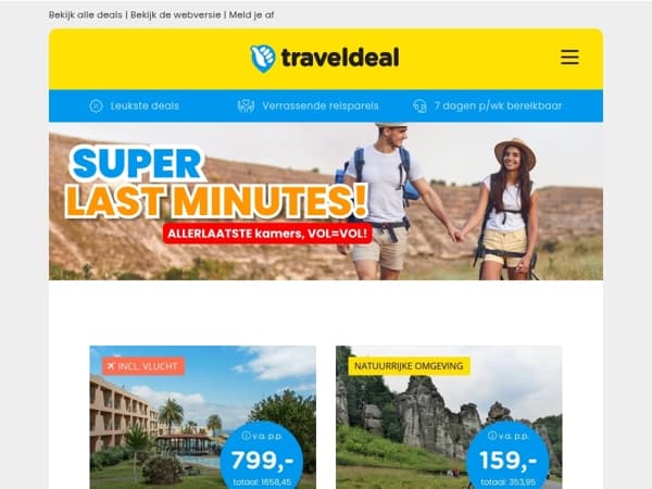 📣 Profiteer nu van onze scherpste last-minute aanbiedingen! 🚨