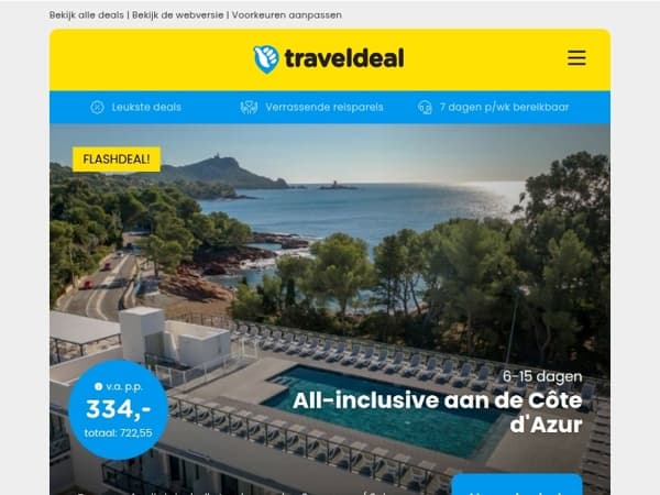 3/15 dgn all-inclusive Saint Raphaël v.a. 334 | 12-daagse iconische Hurtigruten-cruise v.a. 2945 p.p.!
