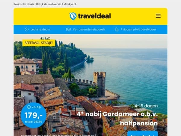 4/15 dgn 4*-hotel bij Gardameer + halfpension v.a. 179 | 4*-Stedentrip Wenen + ontbijt v.a. 299 p.p.!