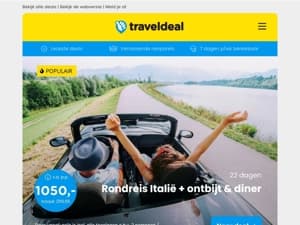 Mega Aanbiedingen! 💥 22-daagse Rondreis Italië + ontbijt & diner v.a. 1050 p.p. | Attractie- & Vakantiepark Slagharen v.a. 307 per acco!