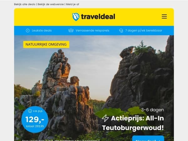 ACTIEPRIJS! 💥 All-inclusive Teutoburgerwoud 129 | Balkonhut Deal: Cruise Barcelona, Ibiza & Marseille 1049 p.p.!