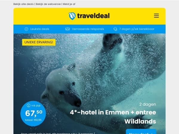💙 FAMILIE-DEALS: Wildslands + 4*-hotelovernachting & ontbijt v.a. 67,50 p.p. | Buitenhof De Leistert v.a. 374,35!