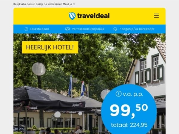 ALL-INCLUSIVE op de Veluwe v.a. 99,50 | Zonvakantie Mallorca o.b.v. ALL-INCLUSIVE v.a. 459 p.p.!