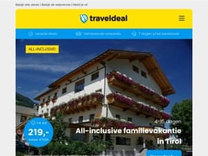 4 dgn ALL-INCLUSIVE Tirol v.a. 219 | LUXE 4*-hotel Zuid-Holland + UPGRADE v.a. 44,50 p.p.!