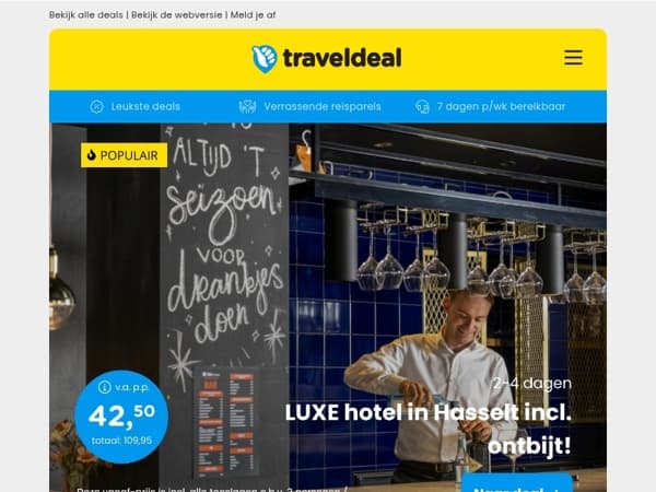 Nieuw! Luxe hotel in Hasselt + ontbijt v.a. 42,50 | 4*-Marriot Hotel Den Haag + ontbijt & DELUXE kamer 56,50 p.p.!