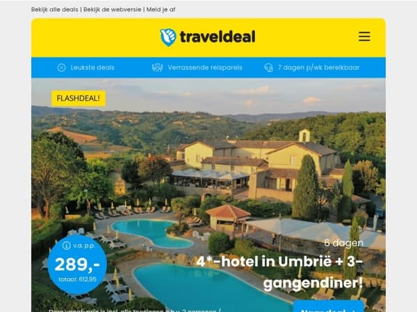 TOP AANBIEDING! 🤯 6 dgn kloosterhotel Umbrië + diner v.a. 289 | Terrasarrangement André Rieu + hotel v.a. 371,50 p.p.!