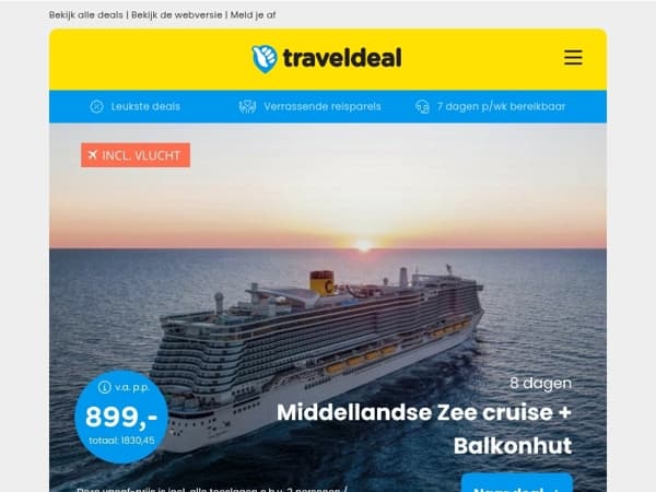 🌊 Westelijke Middellandse Zee + BALKONHUT v.a. 899 | IBIZA OP=OP AANBIEDING 579 p.p.! 💥