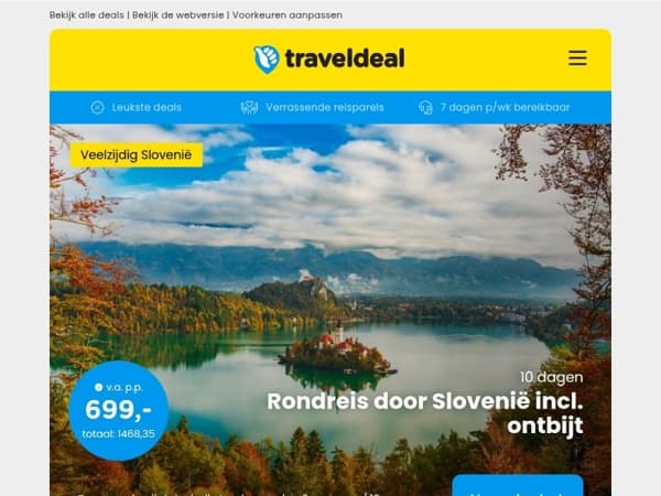 💎 Rondreis door Slovenië + ontbijt v.a. 699 | 3 dgn Veluwemeer + ontbijt & diner 114 p.p.!