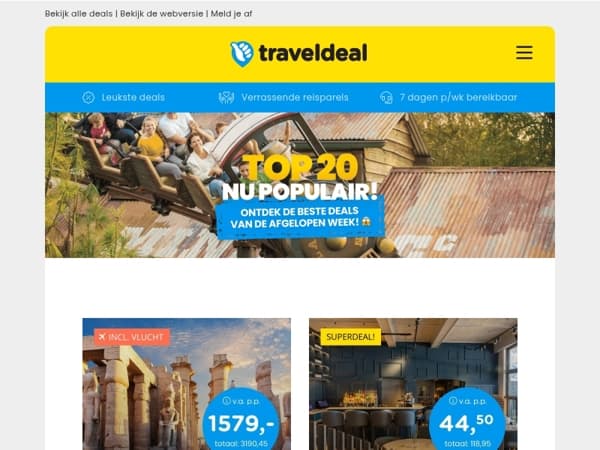 Nu populair! ⭐ Egypte reis + Nijlcruise | Sauna & Beauty Ommen | Vakantiepark Slagharen & MEER!