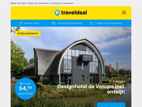 Designhotel op de Veluwe + ontbijt v.a. 57,50 | Verblijf in het Wuppertal + ontbijt & meer v.a. 44,50 p.p.!