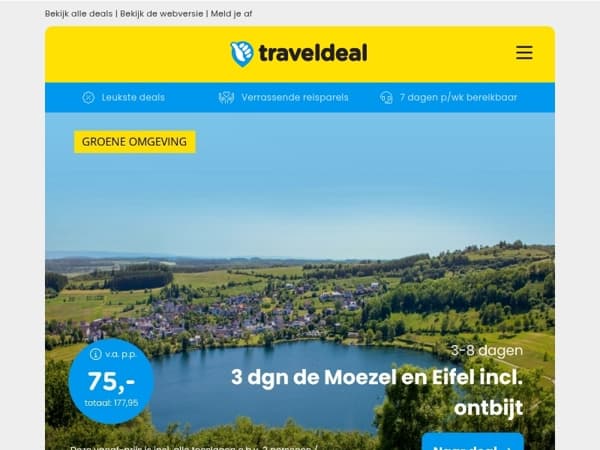 🇩🇪 Zaterdag Dagdeal! 🔔 3 dagen Westerwald bij de Moezel & Eifel + ontbijt = 75 euro p.p.! 🤯