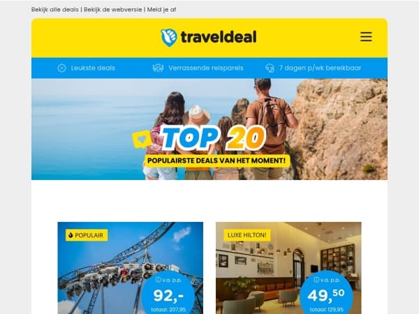 🥳 De TOP 20 van deze week! 👉 2 dgn Movie Park Germany + hotel v.a. 92 | LUXE Hilton Hotel Sittard + ontbijt v.a. 49,50 p.p.! 🔥