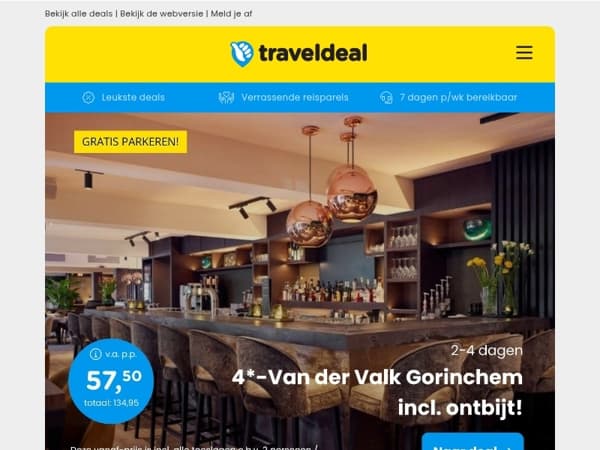 Nieuwe parels in je inbox ✨ Van der Valk Gorinchem + ontbijt 57,50 | All-inclusive vakantie Saint-Raphaël 368 p.p.!