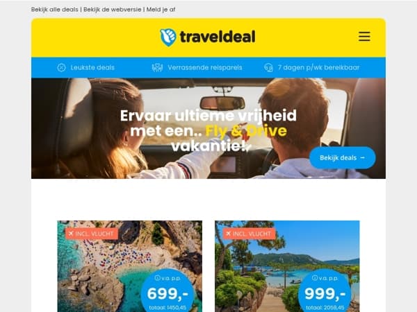 Boek nú je fly & drive avontuur voor het voorjaar & de zomer! 🚗