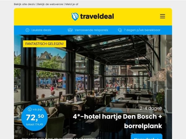 ⚡️ 4*-hotel in hartje Den Bosch + ontbijt & borrelplank v.a. 82,50 | 5-daagse all-in Lapland reis v.a. 1099 p.p.!