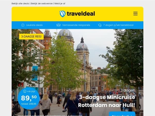 🚢 3-daagse minicruise naar Hull v.a. 89,50 | 🎶 Concert van André Rieu + SUITE & meer v.a. 375 p.p.!