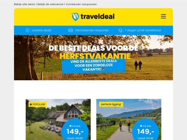🎯 Scoor je herfstvakantie: de beste deals van dit moment!