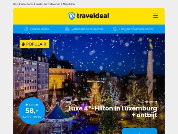 Luxe 4*-Hilton in Luxemburg + ontbijt v.a. €58 per persoon en meer scherpe deals