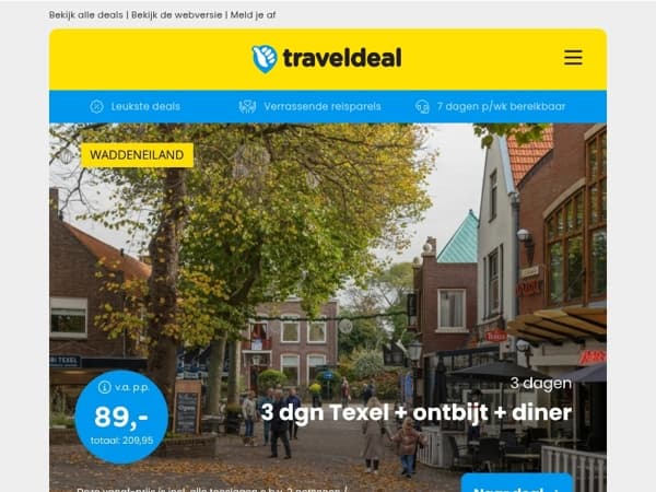 SUPER DEALS! 🤯 3 dgn Texel + ontbijt & diner 89 | Hilton Sittard + ontbijt v.a. 49,50 p.p.!