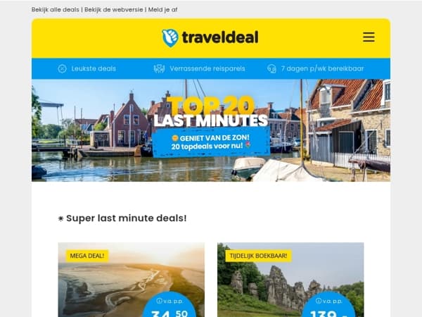 ☀️ Geniet van de zon: top 20 deals met LAST MINUTE aankomsten! ⏰