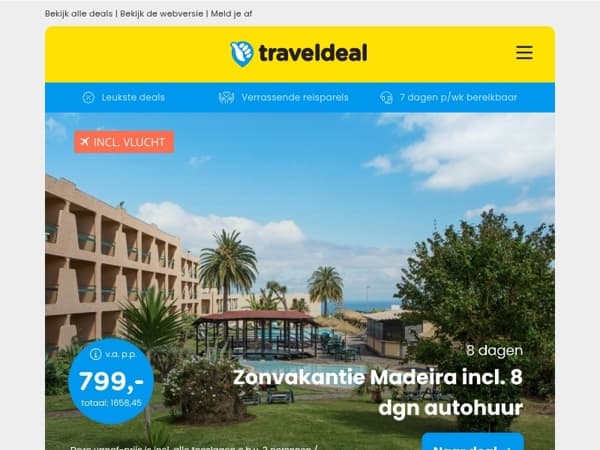 🧳 Mega Last Minutes: 8 dagen Madeira 799 | Cruise Spanje & Madeira 889 | all-inclusive + wellness in Tirol 229 p.p.!