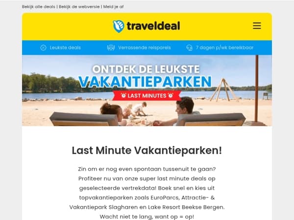 Last Minute Vakantieparken! 🏡 EuroParcs, Beekse Bergen, Ardennen, Slagharen & meer!