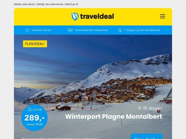 ❄️ Wintersport Flashdeal: all-inclusive familieplezier in de Franse Alpen v.a. 289 | 3 dgn Luxe Suite Deal Ameland + ontbijt 119 p.p.!