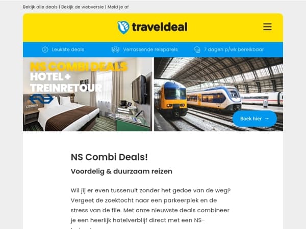 🚆 NS Combi Deals! 👉 Haarlem, Maastricht, Leeuwarden & meer!