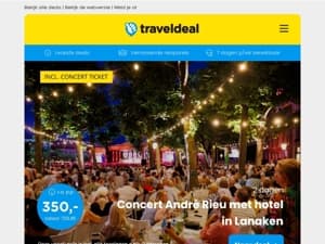 NIEUW! ⏰ André Rieu terrasarrangement + diner & meer v.a. 350 | FAMILIEDEAL: Haarlem zomerdeal + ontbijt v.a. 49,50 p.p.!