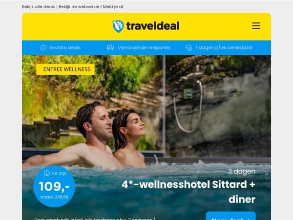 3 dgn 4*-wellnesshotel Sittard + ontbijt & diner v.a. 109 | Entree Wildlands + 4*-hotel met ontbijt v.a. 89,50 p.p.! 🦒