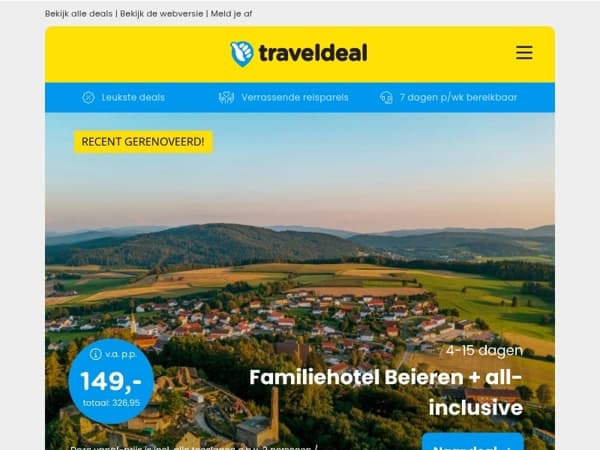 🤩 4 dgn familiehotel Beieren + all-inclusive v.a. 149 | 12 dgn New York + Cruise Orlando & Bahama's 😱 v.a. 1399 p.p.!