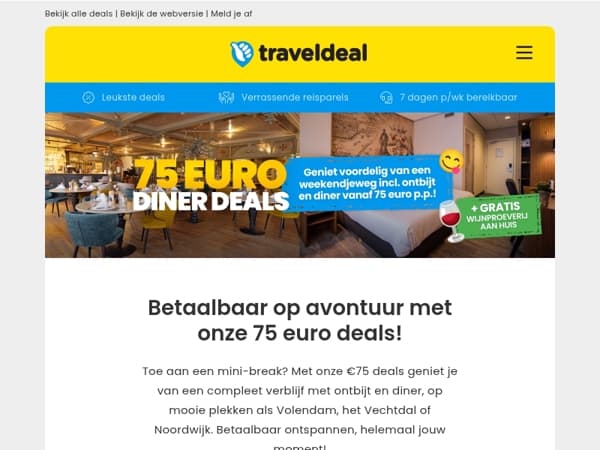 75 EURO DEALS!🍴Compleet verblijf incl. ontbijt & diner - tijdelijk te boeken! 🚨