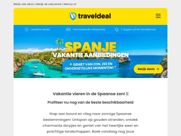 Vakantieganger, we hebben tijdelijk extra korting op Spanje vakanties! 🇪🇸