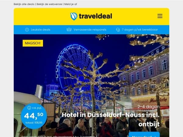4*-Holiday Inn Düsseldorf - Neuss + ontbijt v.a. 44,50 | Kasteelhotel Maastricht + ontbijt & diner 75 p.p.! 😱