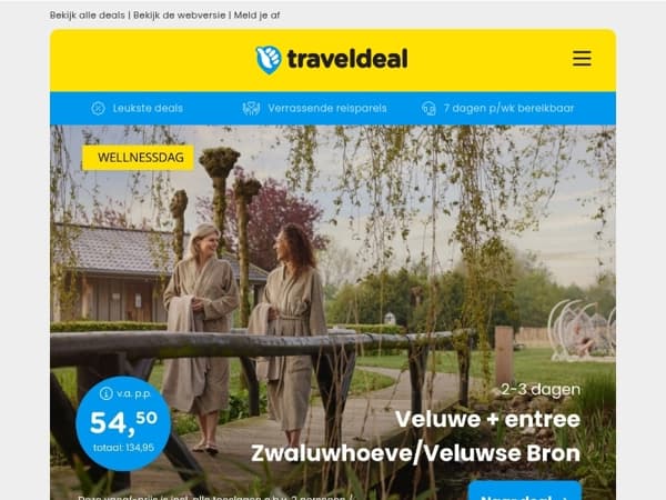 2/3 dgn de Veluwe + entree Zwaluwhoeve of Veluwse bron v.a. 54,50 | 8-daagse jacht cruise Kroatië v.a. 1419 p.p.! 🔥