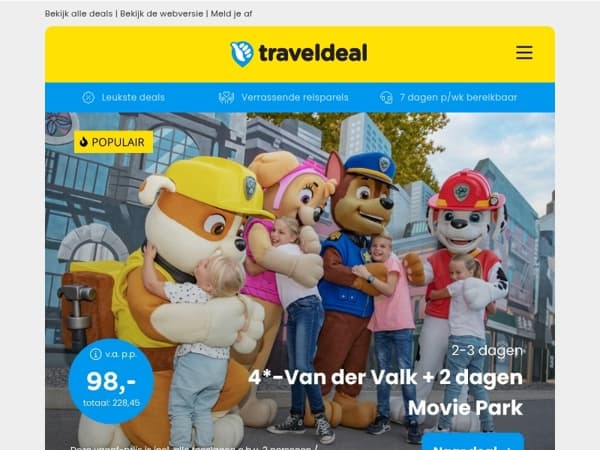 🎢 2 dagen Movie Park Germany + Van der Valk hotel v.a. 98 | 3-daagse fietsvakantie Drenthe + halfpension v.a. 195 p.p.! 🚴