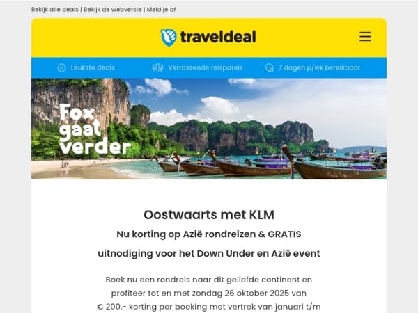 Laatste kans op 200 korting naar Azië met Fox ✈️ & persoonlijke uitnodiging Azië event!