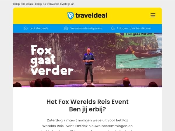Uitnodiging! 📩 Zien we je op Het Fox Werelds Reis Event?