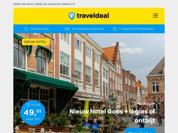 Nieuw hotel in Goes + ontbijt v.a. 49 | 2 dgn Sanadome Nijmegen + ONBEPERKT entree & LUXE slippers v.a. 99 p.p.! 💚