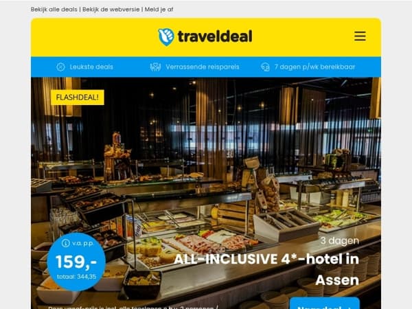 ALLEEN VANDAAG NOG! 📢🚨 3 dagen all-inclusieve Bonte Wever Assen 159 p.p. & meer!