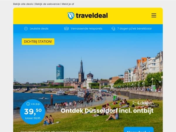 SUPER DEAL! 💥 Stedentrip Düsseldorf + ontbijt v.a. 39,50 | FLASHDEAL! ⚡ Luxe 4*-hotel in Cacrcassonne + ontbijt v.a. 117 p.p.!