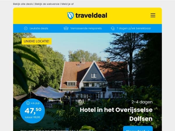 Verblijf op Landgoed Gerner Dalfsen v.a. 47,50 | Stedentrip Marrakech + ontbijt v.a. 259 p.p.! ✨