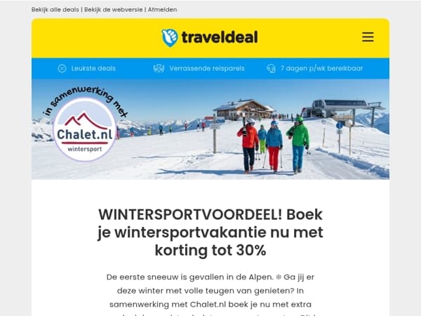 ⛷️ WINTERSPORTVOORDEEL! Boek je wintersportvakantie nu met korting tot 30%