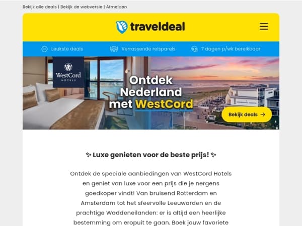 ✨ Exclusief genieten: WestCord Deals voor de beste prijs!
